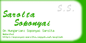 sarolta soponyai business card